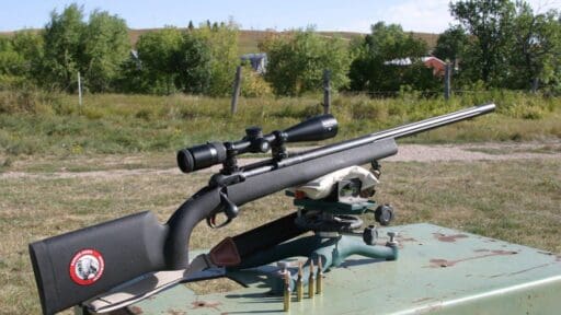 Savage Model 10 long range nightforce rifle in 6.5 Creedmoor mounting a Nikon tactical long range optic.