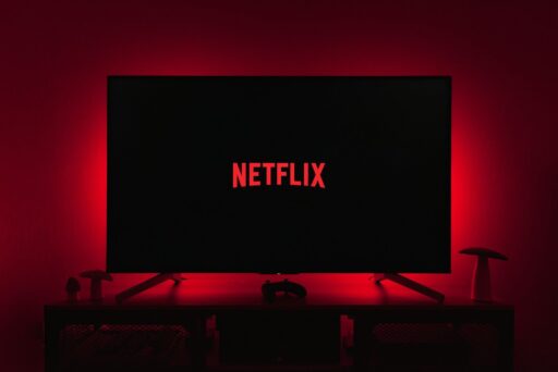 tv with the netflix logo lit up