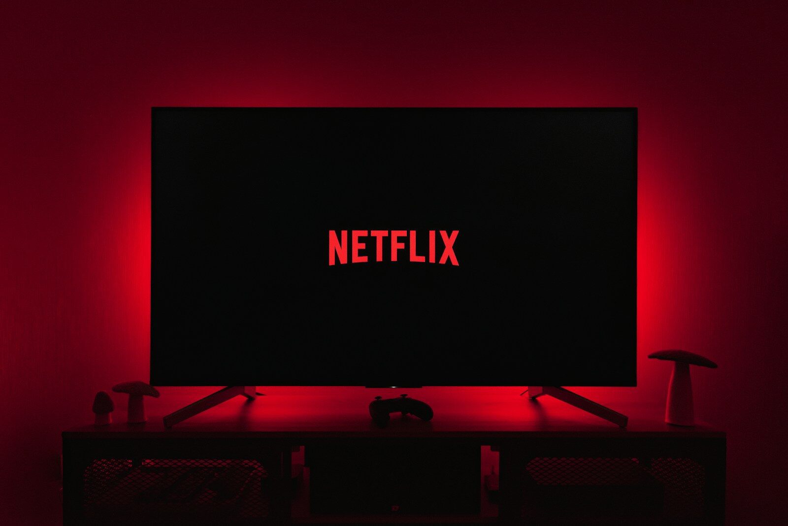 tv with the netflix logo lit up