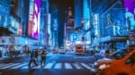 people from indianapolis walking on pedestrian lane in new york city