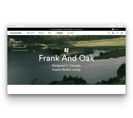 Frank and oak screenshot