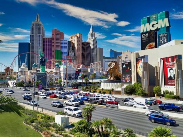 MGM with tall buildings around